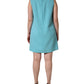 Dolce & Gabbana Pink Blue Wool Sleeveless Shift Mini  Dress