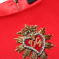 Dolce & Gabbana Red Heart Emmbellished Wool Mini  Dress