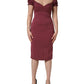 Dolce & Gabbana Maroon Silk Sweetheart Sheath Midi Dress