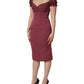 Dolce & Gabbana Maroon Silk Sweetheart Sheath Midi Dress