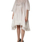Dolce & Gabbana White Tiered Cotton Poplin Sheer Mini Dress