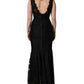 Dolce & Gabbana Black Floral Lace Evening Long Gown Dress
