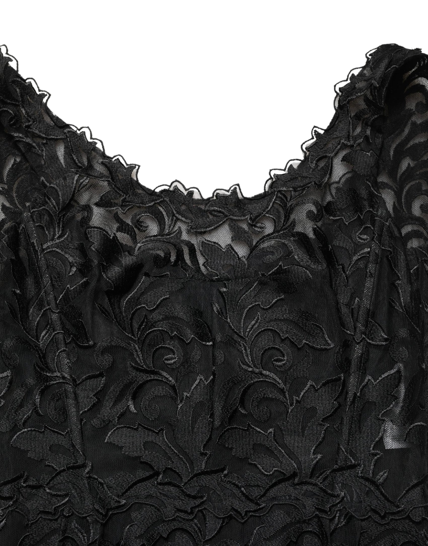 Dolce & Gabbana Black Floral Lace Evening Long Gown Dress