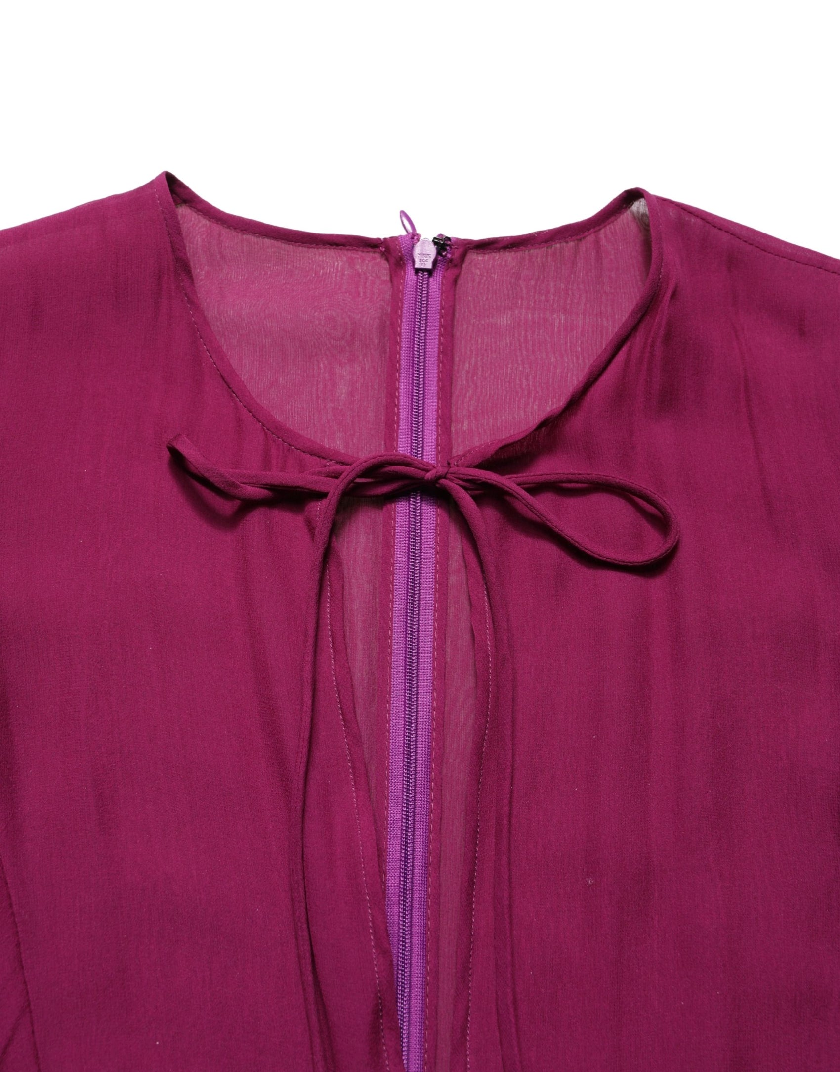 Dolce & Gabbana Purple Sheer Chiffon Silk Long Maxi Dress