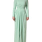 Dolce & Gabbana Green Viscose Long Sleeves Long Gown Dress