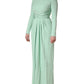 Dolce & Gabbana Green Viscose Long Sleeves Long Gown Dress