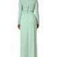 Dolce & Gabbana Green Viscose Long Sleeves Long Gown Dress