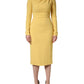 Dolce & Gabbana Yellow Silk Long Sleeves Sheath Midi Dress