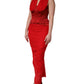 Dolce & Gabbana Red Halter Corset Sleeveless Sheath  Dress