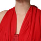 Dolce & Gabbana Red Halter Corset Sleeveless Sheath  Dress
