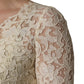 Dolce & Gabbana Off White Floral Lace Sheath Maxi Dress