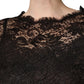 Dolce & Gabbana Black Floral Lace Sheath Long Maxi Dress