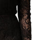 Dolce & Gabbana Black Floral Lace Sheath Long Maxi Dress