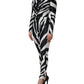Dolce & Gabbana Black White Polyester Zebra Pattern Jumpsuit