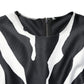 Dolce & Gabbana Black White Polyester Zebra Pattern Jumpsuit
