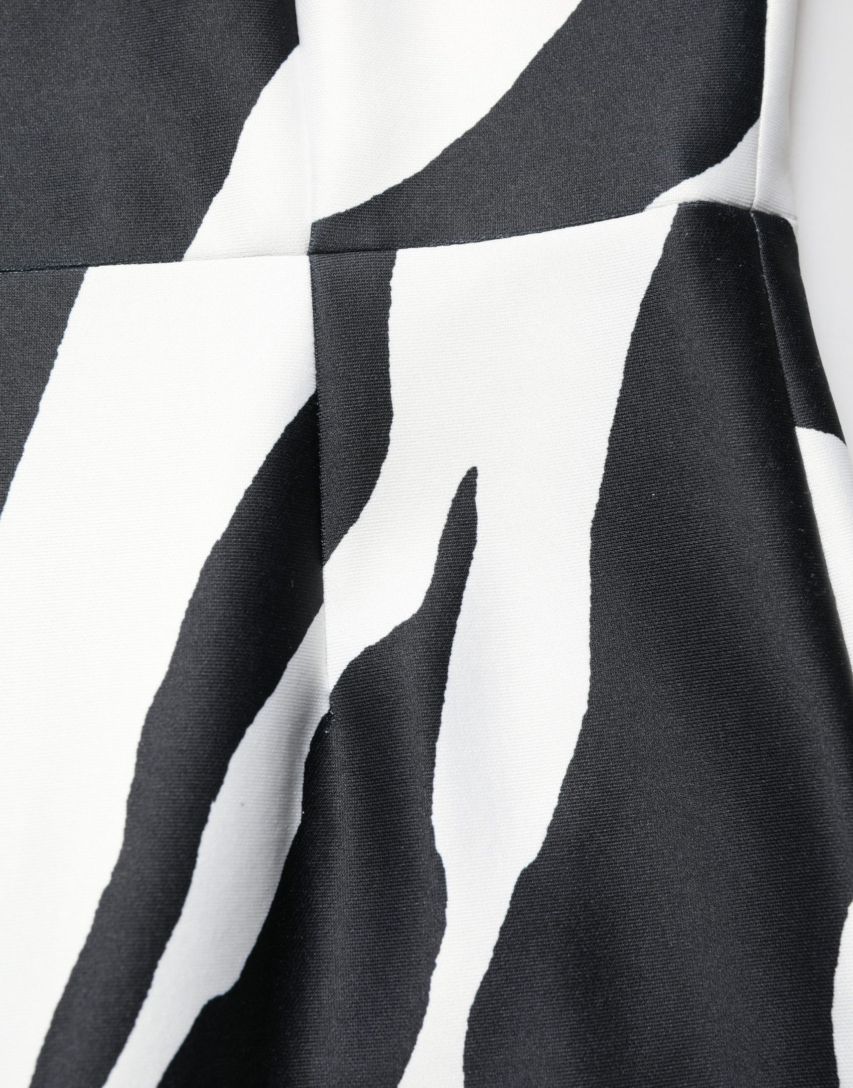 Dolce & Gabbana Black White Polyester Zebra Pattern Jumpsuit