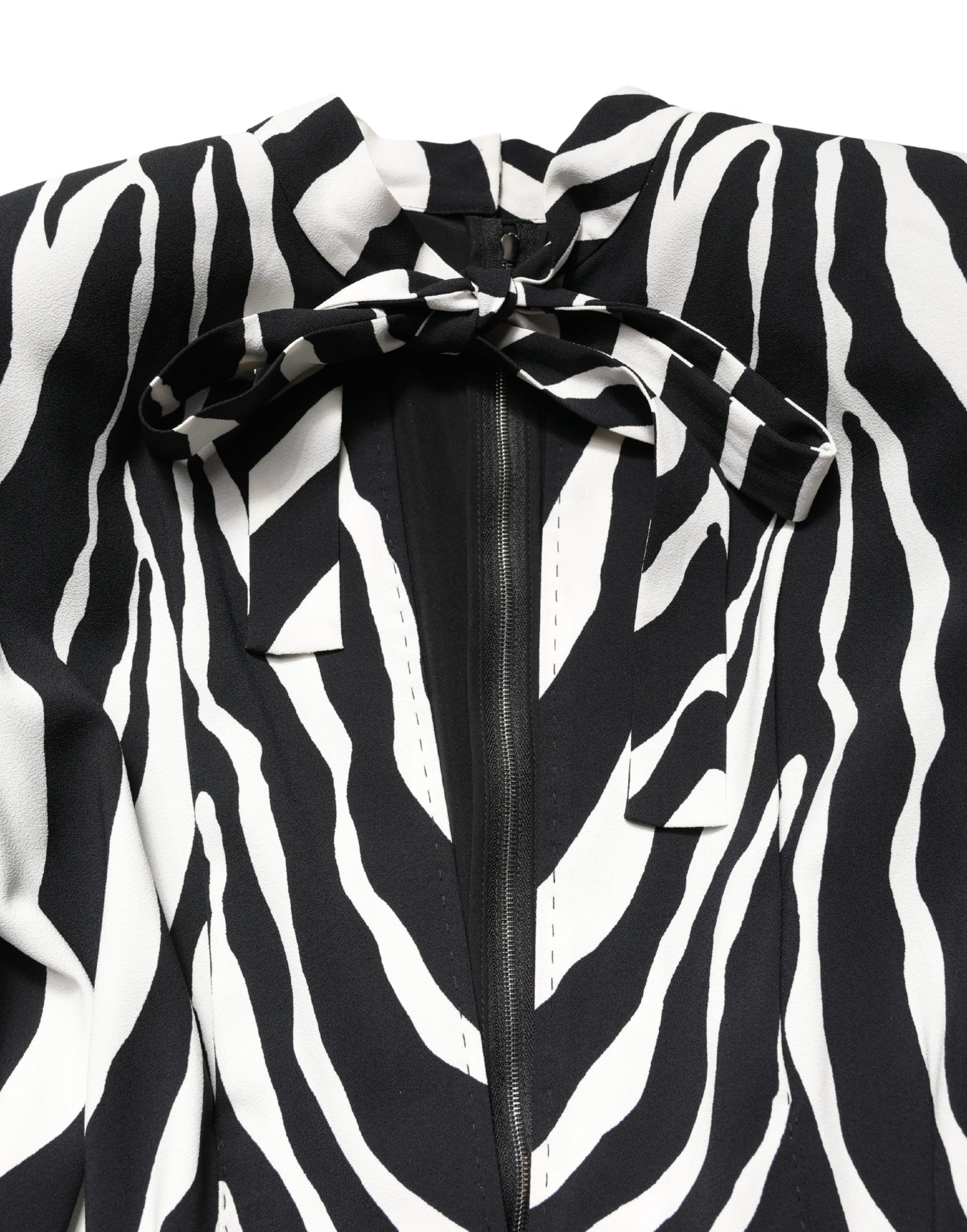 Dolce & Gabbana Black White Viscose Zebra Pattern Jumpsuit