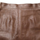 Dolce & Gabbana Brown Leather High Waist Bodycon Mini Skirt