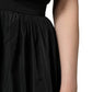 MSGM Black High Waist Pleated A-line Long Maxi Women Skirt