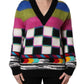 Dolce & Gabbana Multicolor Stripes V-neck Pullover Sweater