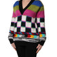 Dolce & Gabbana Multicolor Stripes V-neck Pullover Sweater