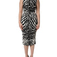 Dolce & Gabbana Black White Zebra Cady Calf Length Dress