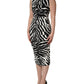 Dolce & Gabbana Black White Zebra Cady Calf Length Dress