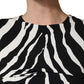 Dolce & Gabbana Black White Zebra Cady Calf Length Dress