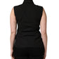 Dolce & Gabbana Black Cotton Sleeveless Collared Blouse Top