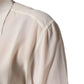 Dolce & Gabbana Off White Collared Long Sleeves Blouse Top
