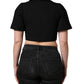 Dolce & Gabbana Black Collared Short Sleeves Cropped Blouse Top
