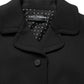 Dolce & Gabbana Black Collared Short Sleeves Cropped Blouse Top