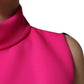 Dolce & Gabbana Hot Pink Wool Backless Sleeveless Tank Top
