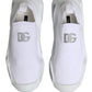 Dolce & Gabbana White Slip On Wave Low Top Sneakers Shoes