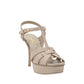 Saint Laurent Beige Calf Leather Bos Taurus Stiletto Heel Sandals