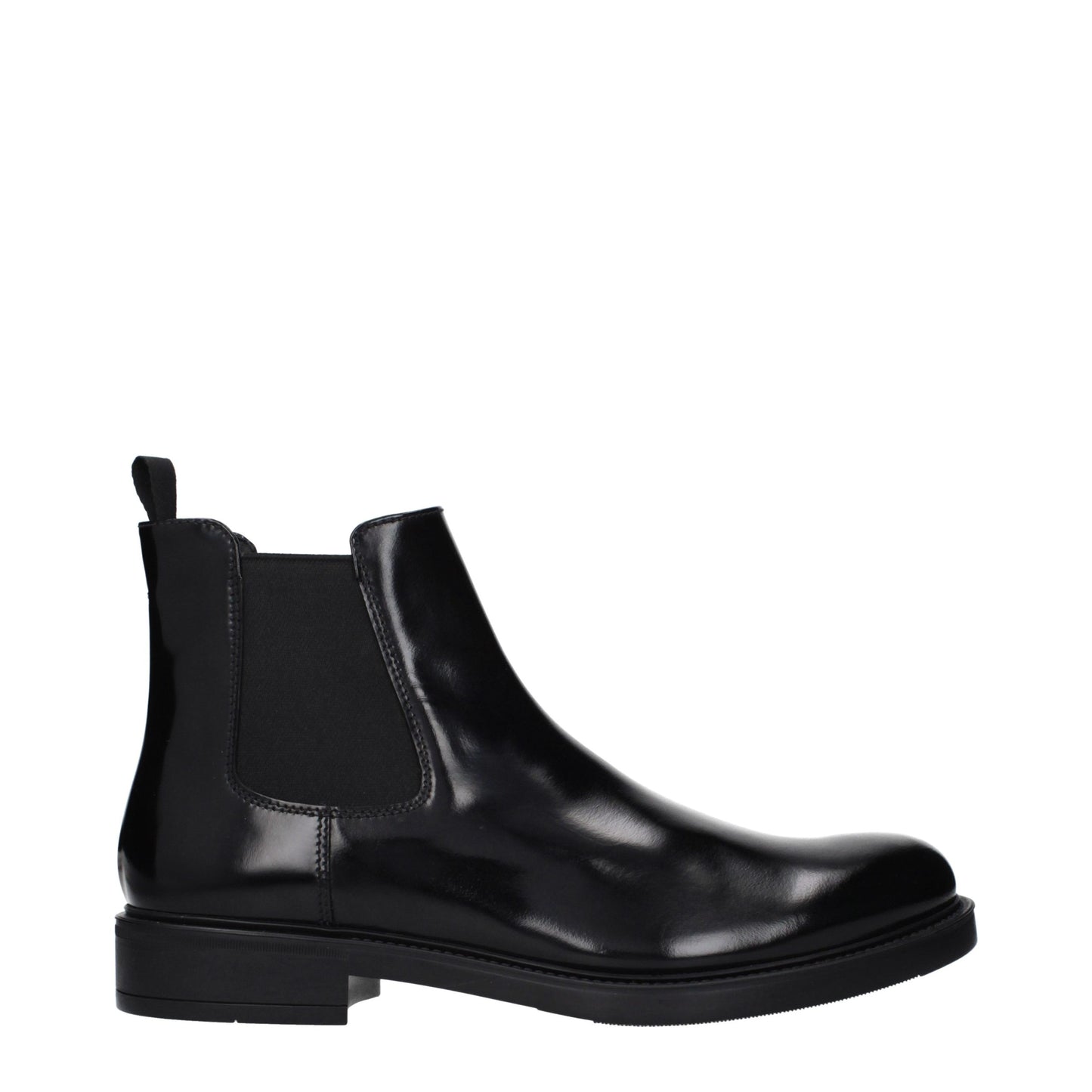 Prada Black Leather Ankle Boots