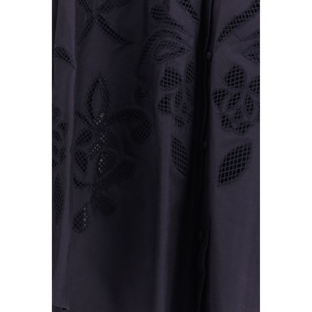 Forte_Forte Blue Cotton Pattern Shirt