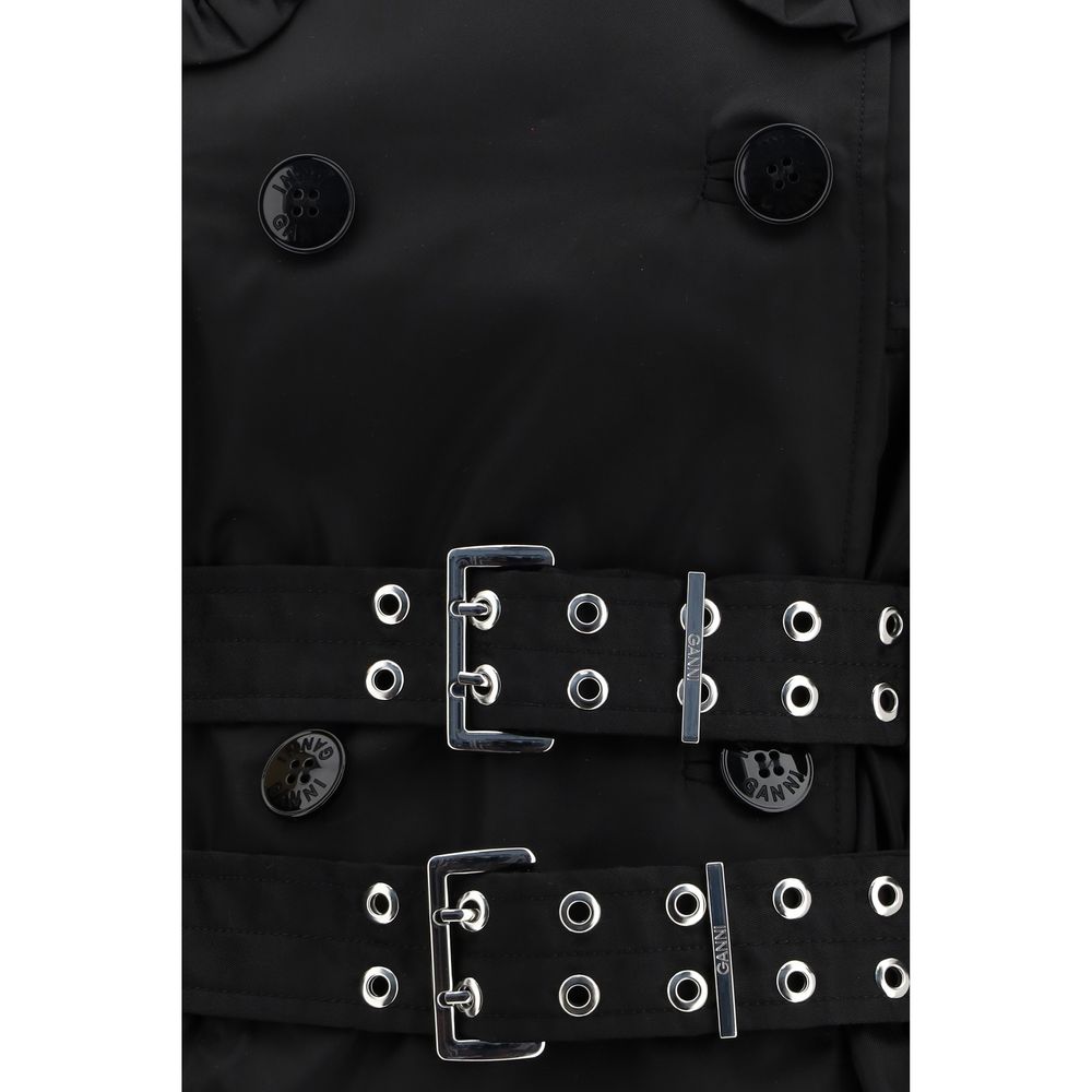 Ganni Black Nylon Coat