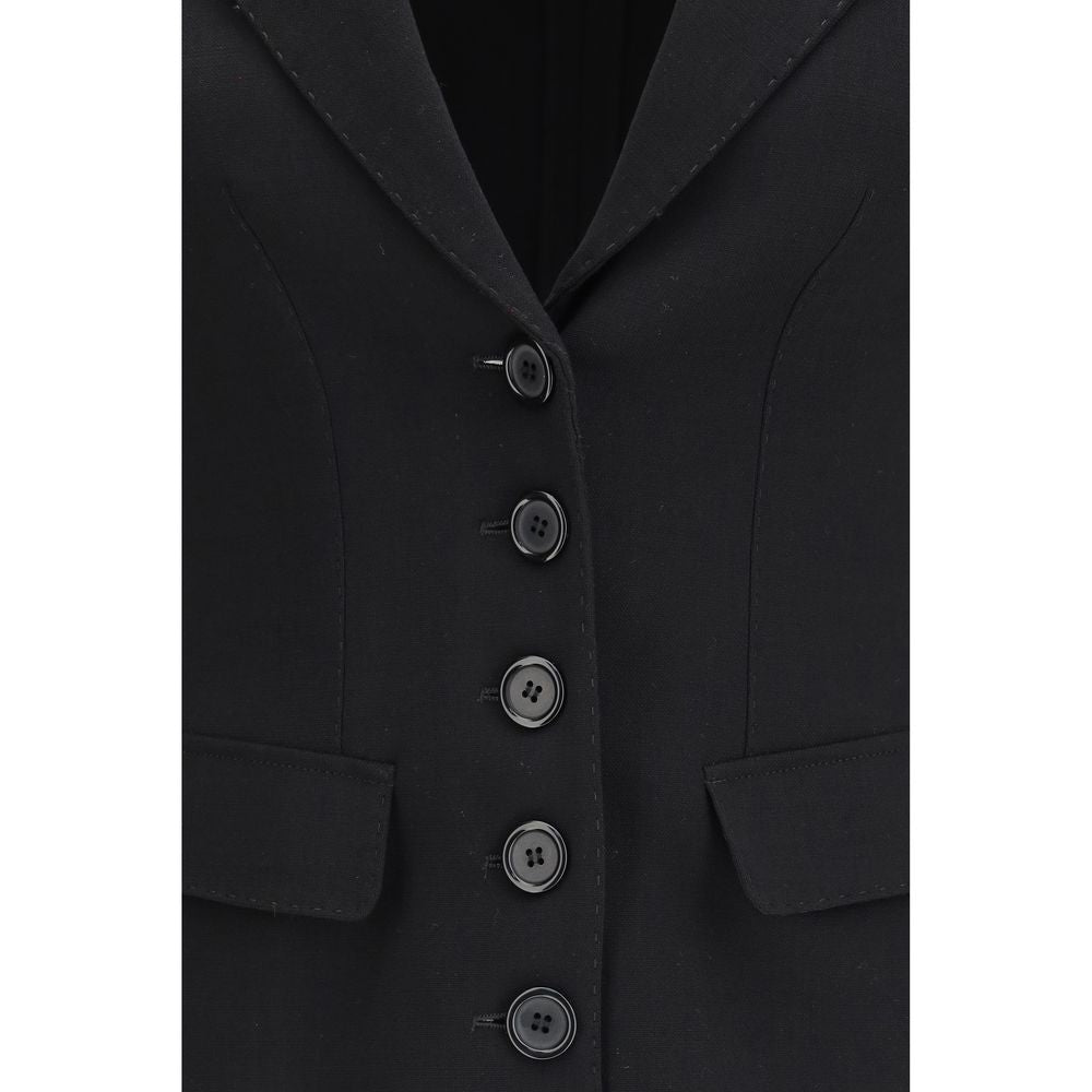 Dolce & Gabbana Black Fleece Wool Jackets And Coat
