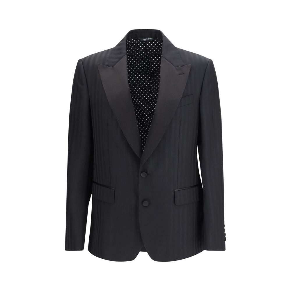 Dolce & Gabbana Black Fleece Wool Blazer