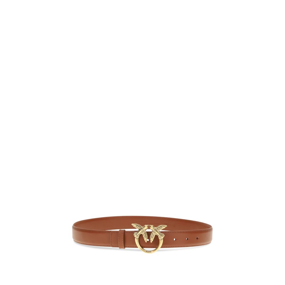 PINKO Brown Calf Leather Bos Taurus Regular Belt