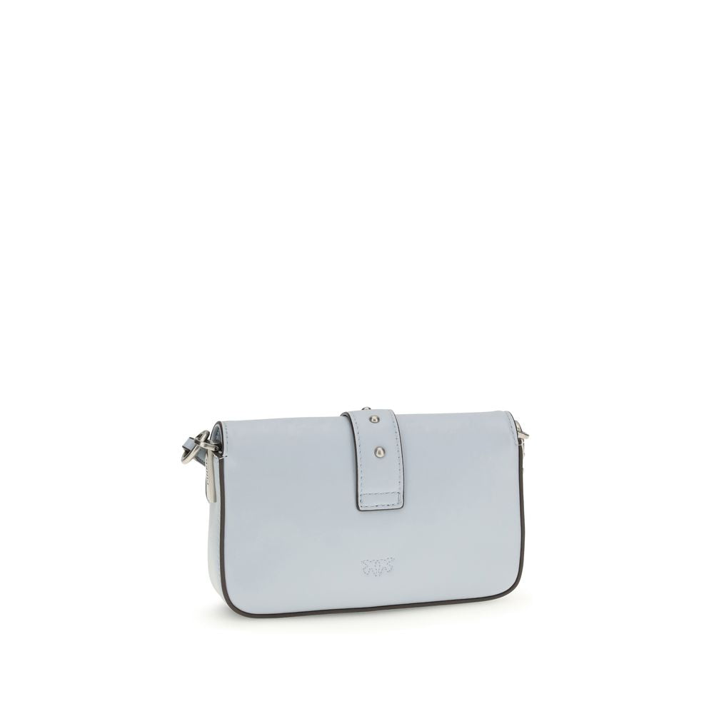 PINKO Blue Calf Leather Bos Taurus Shoulder Bag