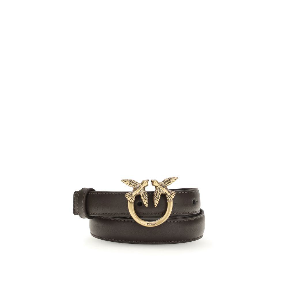PINKO Brown Calf Leather Bos Taurus Regular Belt