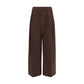 Ganni Brown Elastane Casual Pants
