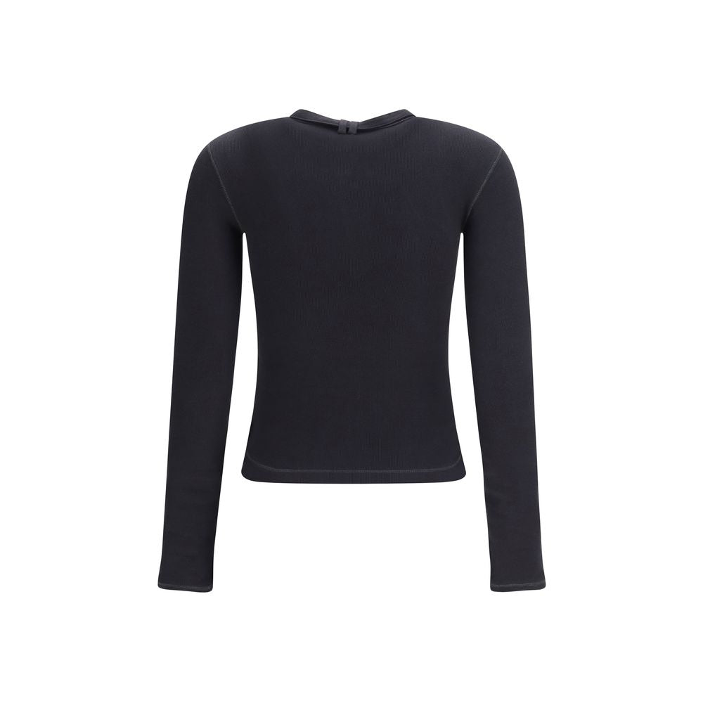 Diesel Black Cotton Long Sleeve T-Shirt