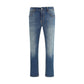 PT Torino Blue Cotton Tapered Jeans