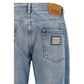 Dolce & Gabbana Blue Cotton Straight-Leg Jeans