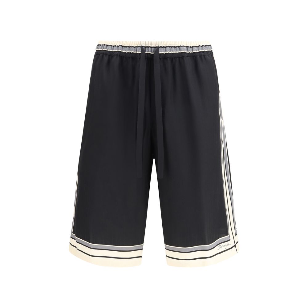 Dolce & Gabbana Multicolor Silk Bermuda Shorts