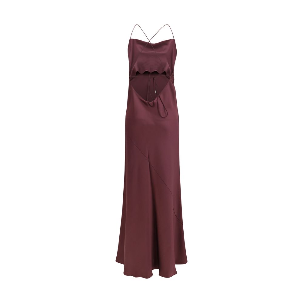 PINKO Bordeaux Marabou Casual Dress