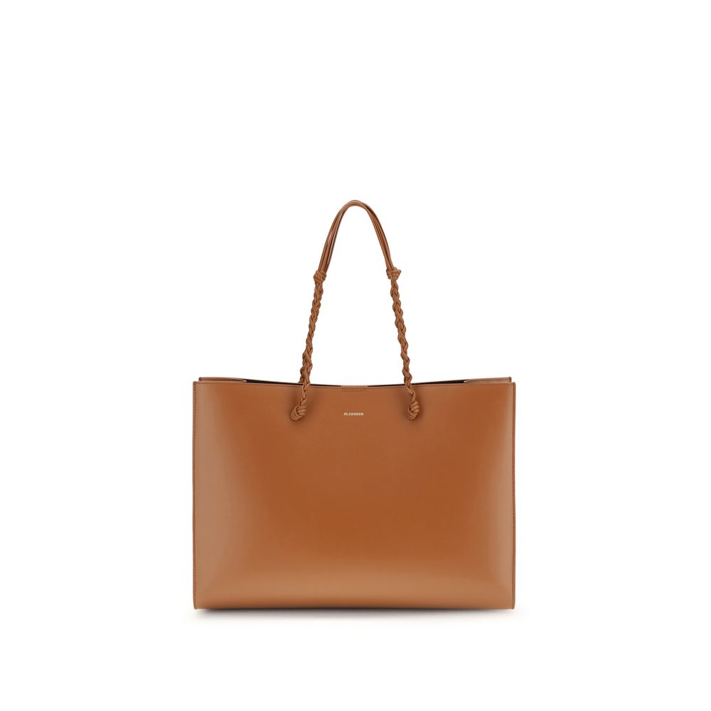 Jil Sander Brown Calf Leather Bos Taurus Shoulder Bag